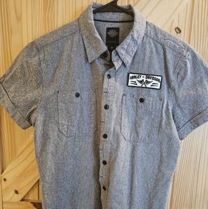 Harley Davidson Men's black label garage mechanic button up shirt size M